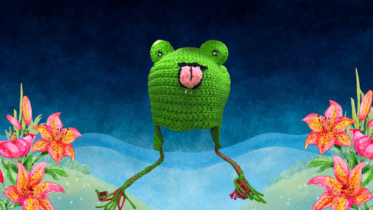 Crochet Devious Froggie Beanie Hat